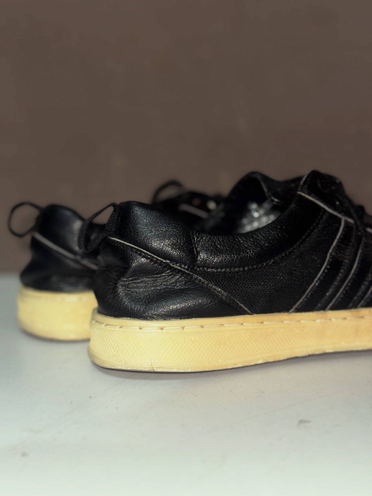 Black Gum-Sole Low-Top Sneakers