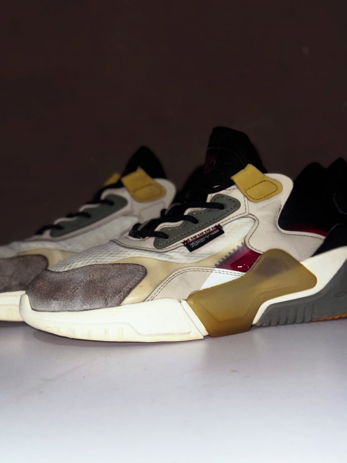 Anta Cream Grey and Yellow Sneakers