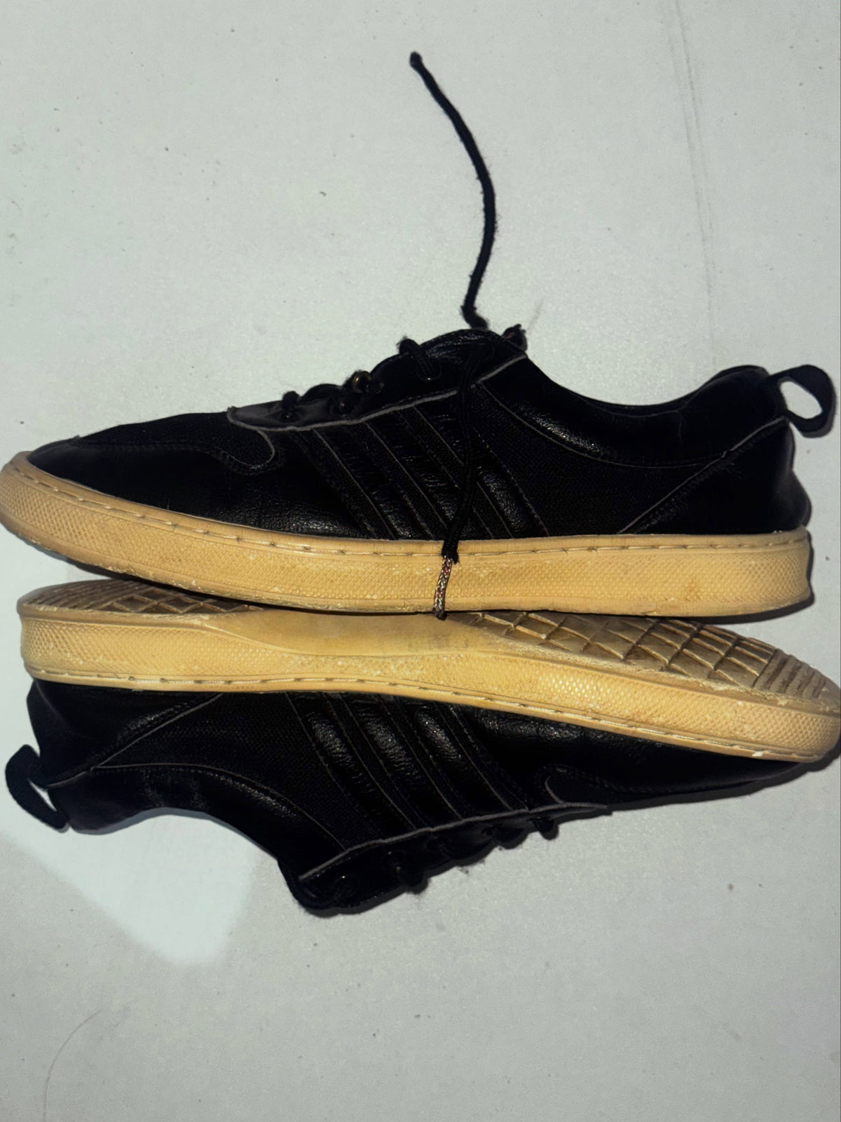 Black Gum-Sole Low-Top Sneakers