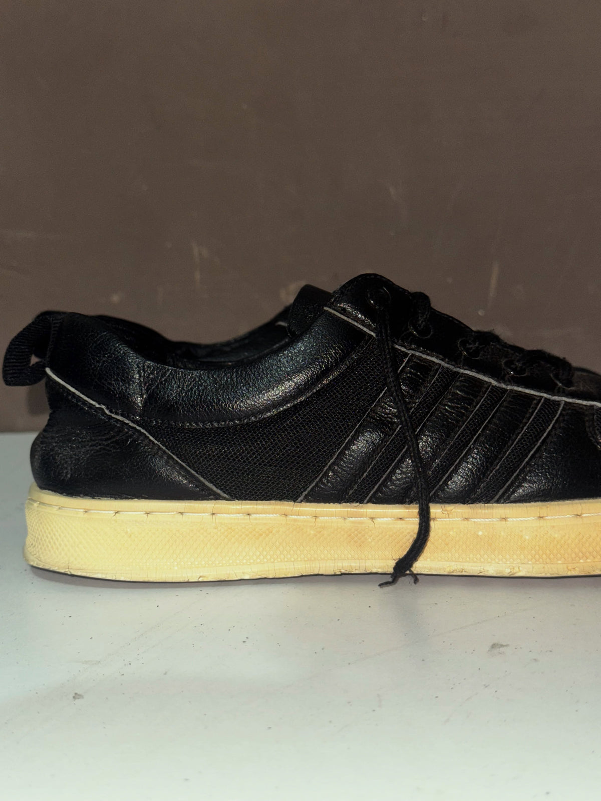 Black Gum-Sole Low-Top Sneakers