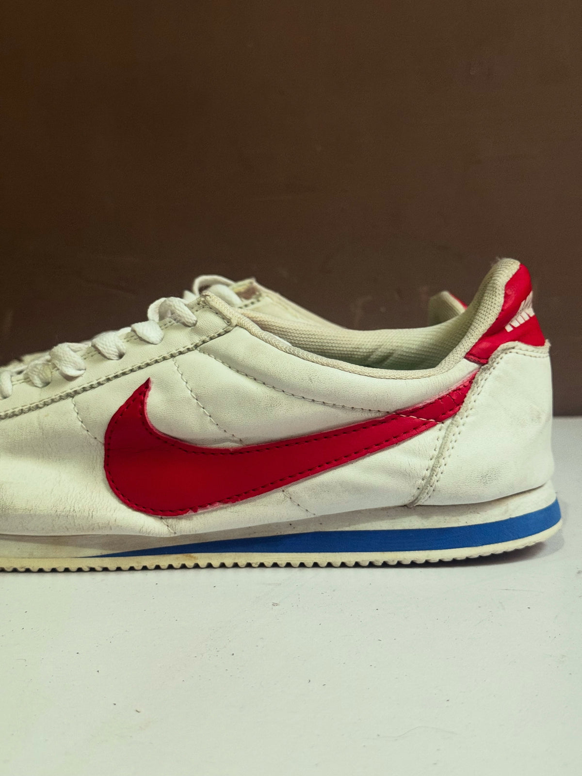 Nike Cortez White Red and Blue