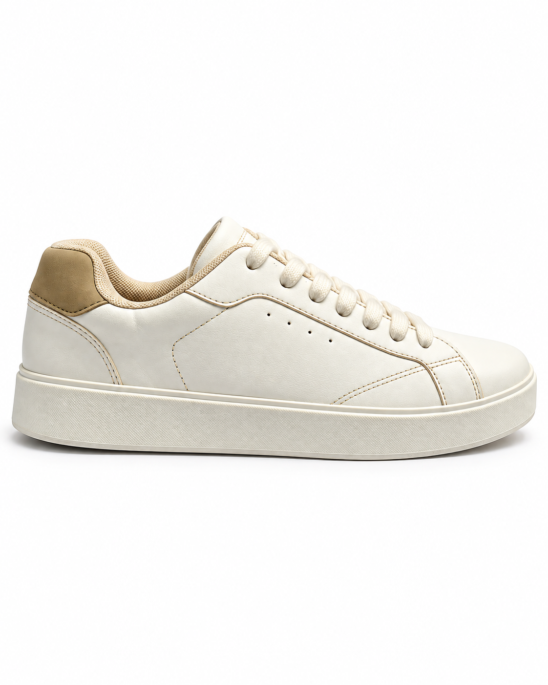Pull & Bear White Low-Top Casual Sneakers