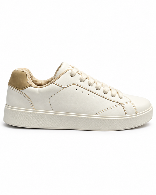 Pull & Bear White Low-Top Casual Sneakers
