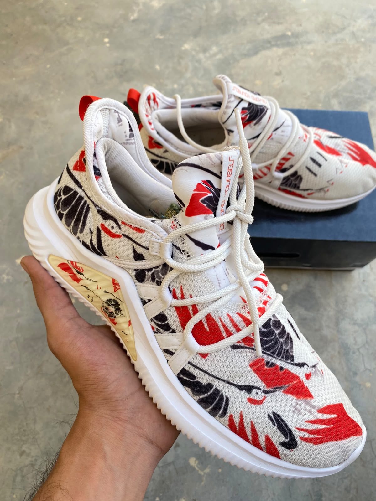 Red & White Floral Pattern Pair