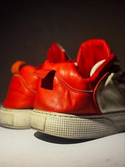 White and Red Retro Sneakers