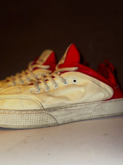 White and Red Retro Sneakers