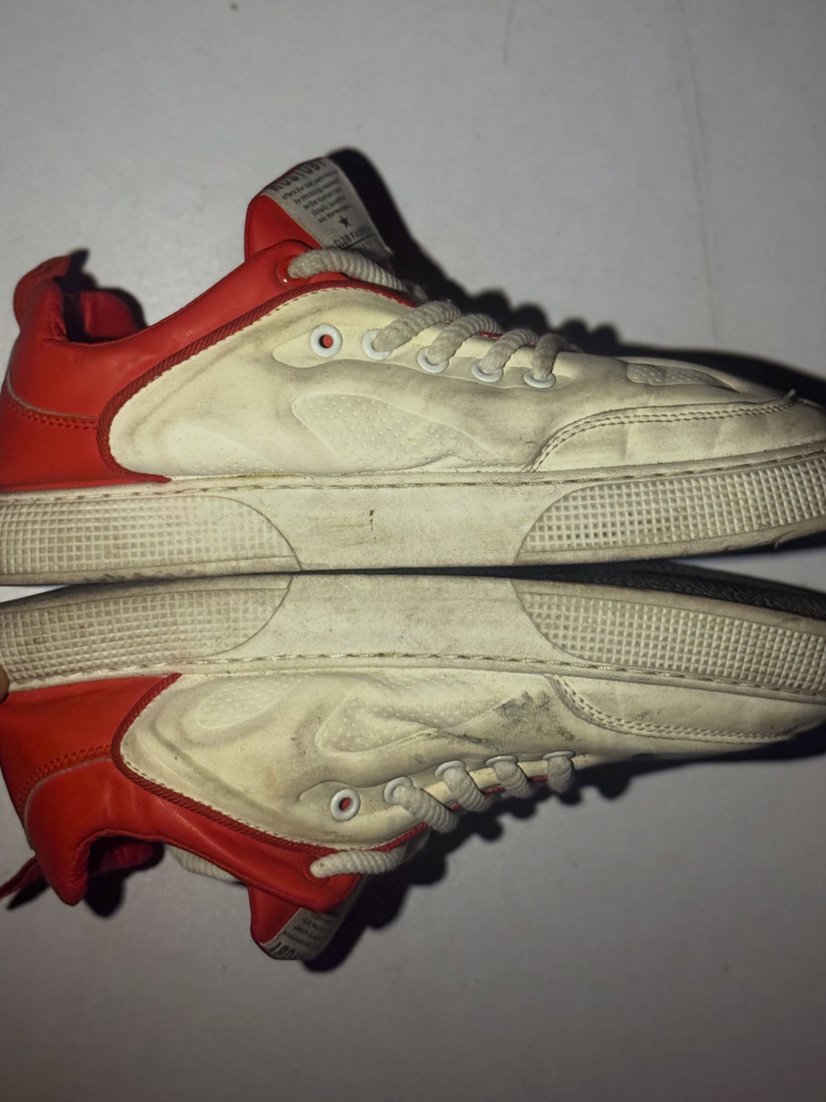 White and Red Retro Sneakers